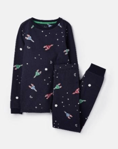205680-NVYROCKETS Navy pajama with rocket print  96% cotton 4% elastane 1 through 12